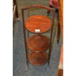 A 20th century mahogany three tier cake stand