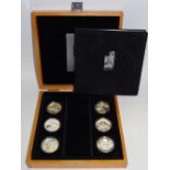 A silver proof medal set titled 'The Abduction of Europa: A Myth In Silver' comprising six medals