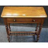 A Victorian mahogany hall table of small proportions, moulded top,single drawer to frieze,