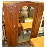 A light oak armoire.