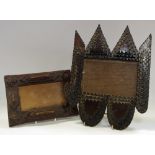 Two Victorian ' tramp art' photograph frames