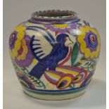 A Poole Bluebird pattern ovoid vase, c.