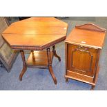 A Victorian mahogany occasional table octagonal top, reeded frieze,