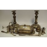 A 19th century silver sweet meat basket, embossed in relief with Neo Classical ribbon tied swags,