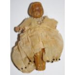 A late Victorian carved soap figure, lace gown,c.