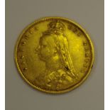 A Victorian half sovereign dated 1892