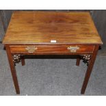 A Chippendale revival hall table,
