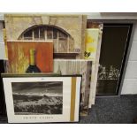 Pictures and prints - various large decorative canvasses, (8).