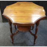 A Victorian mahogany occasional table, shaped octagonal top, shaped undertier, circa 1880.