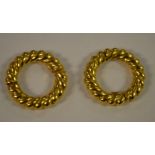 A pair of 18ct gold hoop earrings, 11.