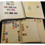 Stamps - four albums, one partially filled, GB Davo album, one FDC album 1970's,