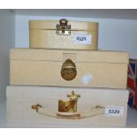 Costume Jewellery - three vintage jewellery boxes with contents, including paste set brooches,