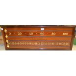 A mahogany snooker scoreboard, Orme & Sons, Manchester, London, Glasgow, Liverpool & Belfast, 92.