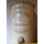 A late 19th/early 20th century cream glazed stoneware water filter, Slack & Brownlow, Manchester,