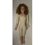 A Continental bisque porcelain doll, by Bruhl,