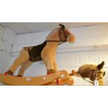 A Merrythought rocking horse on wooden rockers,
