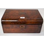 A 19th century burr walnut rectangular desk box, 35.