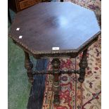 A Victorian carved oak centre table, c.