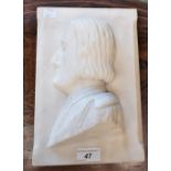 Italian Grand Tour School (19th century), a Carrara marble profile portrait relief, of a gentleman,