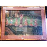 Sino-Tibetan School (19th century) Bodhisattva and Six Attendants, the semi-deity stands,