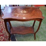 An Edwardian rosewood and marquetry occasional table,