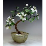 A Chinese lapidary and celadon porcelain scholar's 'bonsai',