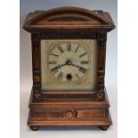 A Victorian walnut mantel clock, by HAC, Würtenberg,