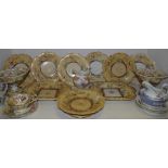 An English, possibly Daniels, dessert service, with fanciful bias, c.