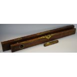 An Elliott-Lucas-Elvicta spirit level, brass fittings; others,