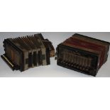 Two early 20th century German accordions marked 'Concert' and ' Empress Accordeon'