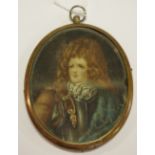 An 18th century portrait miniature of a Dandy