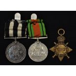 Medals, WW1, 1914-15 Star, named to 3020 Private G Elcock, Royal Lancashire Reginent; WW2, a pair,