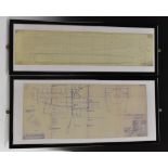 A pair of Lancaster Bomber facsimile blueprints, 22cm x 88.