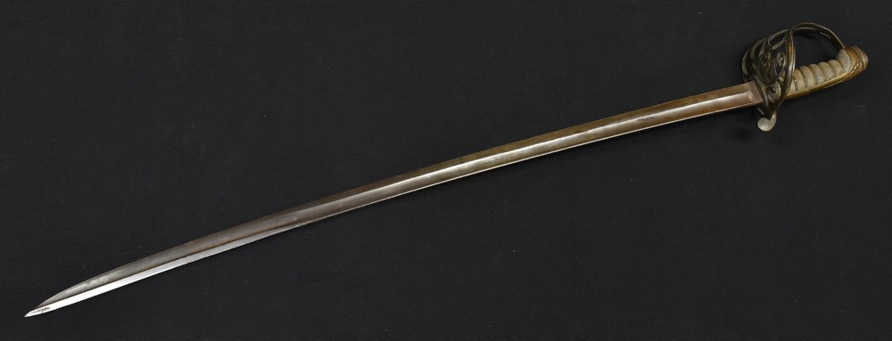 A Victorian 1822 pattern infantry officer's sword, 82cm fullered blade marked with 16 crowned,