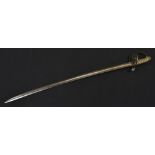 A Victorian 1822 pattern infantry officer's sword, 82cm fullered blade marked with 16 crowned,