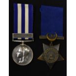 Medals, Queen Victoria, Royal Navy, Egypt Medal with 1 clasp, named to W. Hoar Ord: 2. Cl: H.M.S.