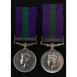Medals, George VI, General Service Medals: Palestine clasp, named to .5045769 Pte. C.H. Newton, N.