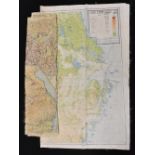 Maps - a World War Two map printed on silk, Sheet C front, Holland, Belgium, France and Germany,