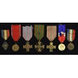 Medals, World War One, Republic of France: Croix de Guerre, 1914-1917 variation, with bronze star,