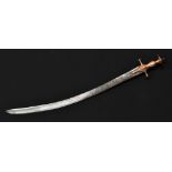 A 19th century Indian tulwar, 77cm curved blade,