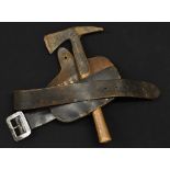 A World War II firemans axe, with belt pouch and belt, the belt stamped "L-STREET",
