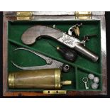 A George III flintlock pocket pistol, 4cm screw-off barrel,
