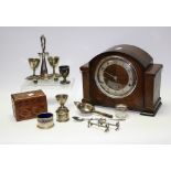 Boxes and Objects - an oak cased Westminster chiming mantel clock; a carved box;