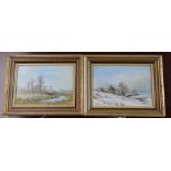 John Caesar Smith A pair, Winter in the Snow signed, dated '76,