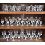 Glassware - cut glass stemware, vases, etc,