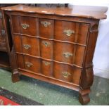 A 19th century Dutch oak shaped serpentine commode, of small proportions,