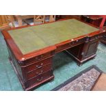 A George III Revival mahogany partner's desk,