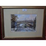 Michael Crawley Friargate, Derby signed, watercolour,