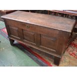 A 19th century oak blanket chest,