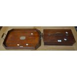A 19th century mahogany cutlery box;